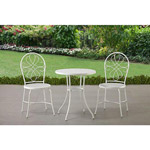 Mainstays Sugar Grove 3-Piece Patio Bistro Set, White