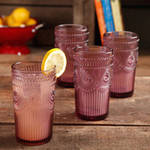 The Pioneer Woman Adeline 16-Ounce Emboss Glass Tumblers,  Set of 4