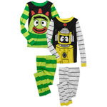 Yo Gabba Gabba Boys' 4 Piece Cotton Sleep Pajama Set