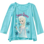 Disney Frozen Long Sleeve Toddler Girls Hi-Low Fashion Top