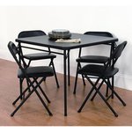 Mainstays 5 Piece Card Table and Chair Set, Black