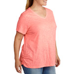 Danskin Now Women's Plus-Size Performance V-Neck Tee with Flattering Side Ruching