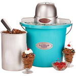 Nostalgia Electrics 4-Qt. Plastic Bucket Ice Cream Maker, Blue