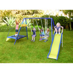 Sportspower Almansor Metal Swing, Slide and Trampoline Set