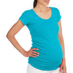 Planet Motherhood Maternity Short Sleeve Scoop Neck Tee with Flattering Side Ruching