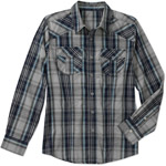 No Boundaries Big Men's Western Plaid Woven's