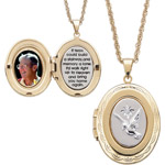 Two-Tone Memorial 14kt Gold-Plated Locket Pendant, 20"