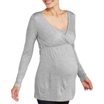 Planet Motherhood Maternity Empire Waist Surplice Long Sleeve Tee--Easy for Nursing