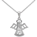 Connections from Hallmark Stainless Steel Angel Pendant, 18"