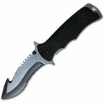 Fury Tactical Firmament Folding Knife, ComboEdge Black Spear Point Blade with Safety Hook