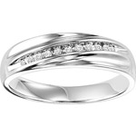 Forever Bride 1/10 Carat T.W. Sterling Silver Men's Comfort Feel Diamond Ring