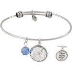 Connections from Hallmark Stainless Steel Initial Charm Bangle