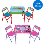 Character Corner Bundle - Toddler/Kids' Erasable Activity Table & Chairs Set (Your Choice)