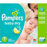 Pampers Baby Dry Diapers Economy Pack Plus, (Choose Your Size)