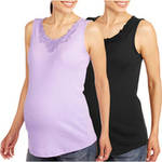 White Stag Maternity Crochet Trim Tank Top, 2-Pack