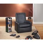 Video Rocker - Storage Gaming Ottoman, Black