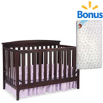 Delta Children's Products Gateway 4-in-1 Fixed-Side Crib with Bonus Mattress (Choose Your Finish)