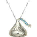 Diamond Accent Silvertone Hershey's Kiss Pendant, 18"