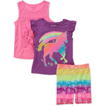 Garanimals Baby Toddler Girl 3-Piece Tee, Tank, and Bike Shorts Set