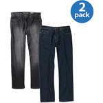 Faded Glory Men's Relaxed Jeans, 2 Pack, Your Choice