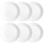 Corelle Livingware 10.25" Dinner Plate, Winter Frost White, Set of 6