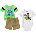 Garanimals Newborn Boy 3-Piece Creeper, Tee and Shorts Set