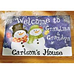 Personalized 'Welcome to' Snowman Doormat 17" x 27"