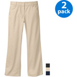 George - Girls' Flat Front Pants, 2-Pack Value Bundle