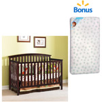 Graco Freeport 4-in-1 Convertible Crib (Your Choice of Finish) with Bonus Crib Mattress