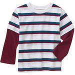 Garanimals Baby Toddler Boys Long Sleeve Stripe Hangdown Tee