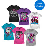 Monster High Girls' Graphic Tee, Your Choice