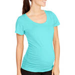 Oh! Mamma Maternity Short Sleeve Tee with Flattering Side Ruching