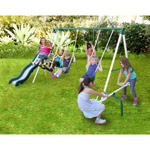 Sportspower Live Oak Metal Swing and Slide Set