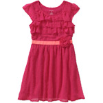 George Girls' Ruffle Front Swiss Dot Dress