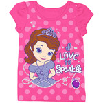 Sofia the First Princess Sparkle Toddler Girls Fashion Tee