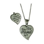 Connections from Hallmark Stainless Steel "Mama" Heart Pendant, 18"