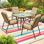 Mainstays Lawson Ridge 5-Piece Patio Dining Set, Tan, Seats 4