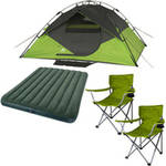 Ozark Trail 4-Person Instant Dome Tent with 2 Folding Chairs and Bonus Queen Airbed Bundle ($19.70 Savings)