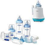 The First Years Breastflow Bottle Gift Set & Warmer Bundle