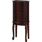 Wooden Jewelry Armoire with Lift Out Jewelry Box, Warm Cherry Finish