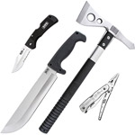 SOG Specialty Knives & Tools 4-Piece Tactical Survival Value Set (Jungle Warrior Knife, Tactical Tomahawk, Magnadot 2.0 Folding Knife and Powerduo Multi-Tool)