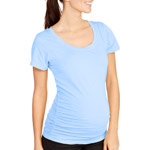 Oh! Mamma Maternity Short Sleeve Tee with Flattering Side Ruching