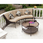 Savannah Metal and Woven Deep Seating Outdoor Sectional Sofa Set, Seats 3