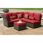 Better Homes and Gardens Rushreed 3-Piece Outdoor Sectional Sofa Set, Red, Seats 5