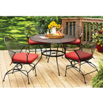 Better Homes and Gardens Clayton Court 5-Piece Patio Dining Set, Red, Seats 4