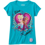 Disney Frozen Elsa & Anna Girls Short Sleeve I-Talk Graphic Tee