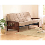 Mainstays Mission Wood Arm Futon, Walnut