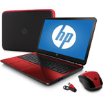 HP Flyer Red 15.6" 15-G227WM Laptop PC Bundle with AMD Quad-Core A6-5200 Processor, 4GB Memory, 500GB Hard Drive and Windows 8.1