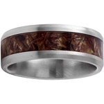 Men's Stainless Steel Camouflage Inlay Band, 8mm