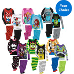 Kids' License Character 4 Piece Cotton Pajama Set, Choice of Boy or Girl